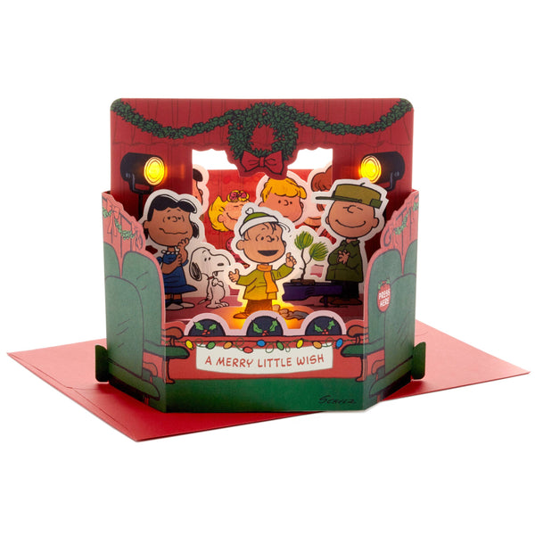 Christmas Paper Wonder Card 3D PopUp Peanuts™ Light & Sound