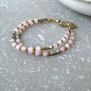 Tarnish Resistant Double Layer Beaded Bracelet
