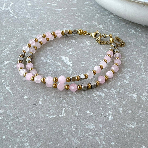Tarnish Resistant Double Layer Beaded Bracelet