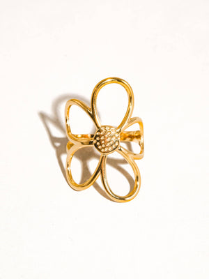 Isolde 18K Non-Tarnish Large Floral Ring