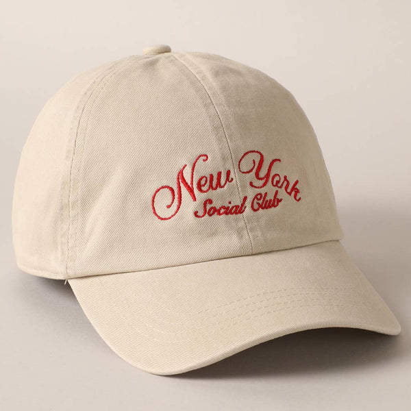 New York Social Club Text Embroidery Baseball Cap