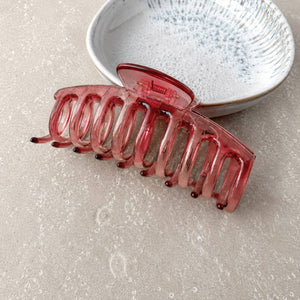 Translucent Blush Barrel Claw Clip