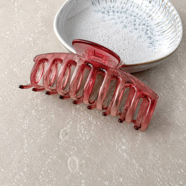 Translucent Blush Barrel Claw Clip