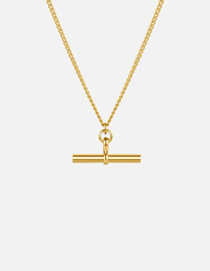 Waterproof Gold T-Bar Chain Necklace