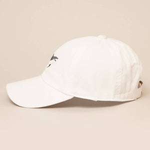 Shark Embroidered Cotton Baseball Dad Cap