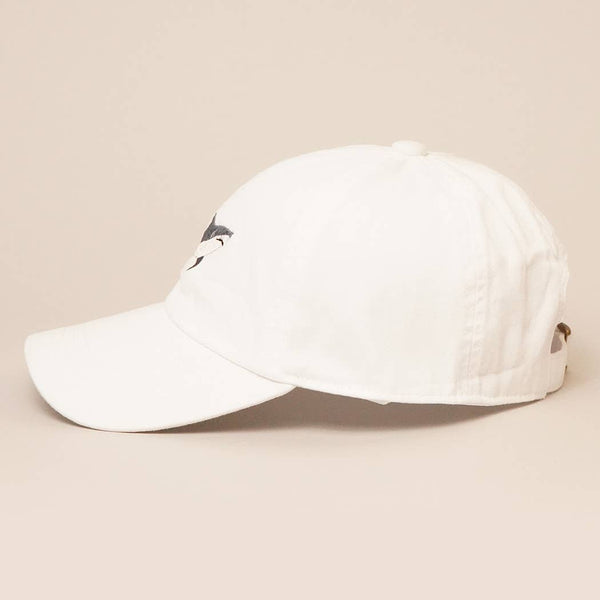 Shark Embroidered Cotton Baseball Dad Cap