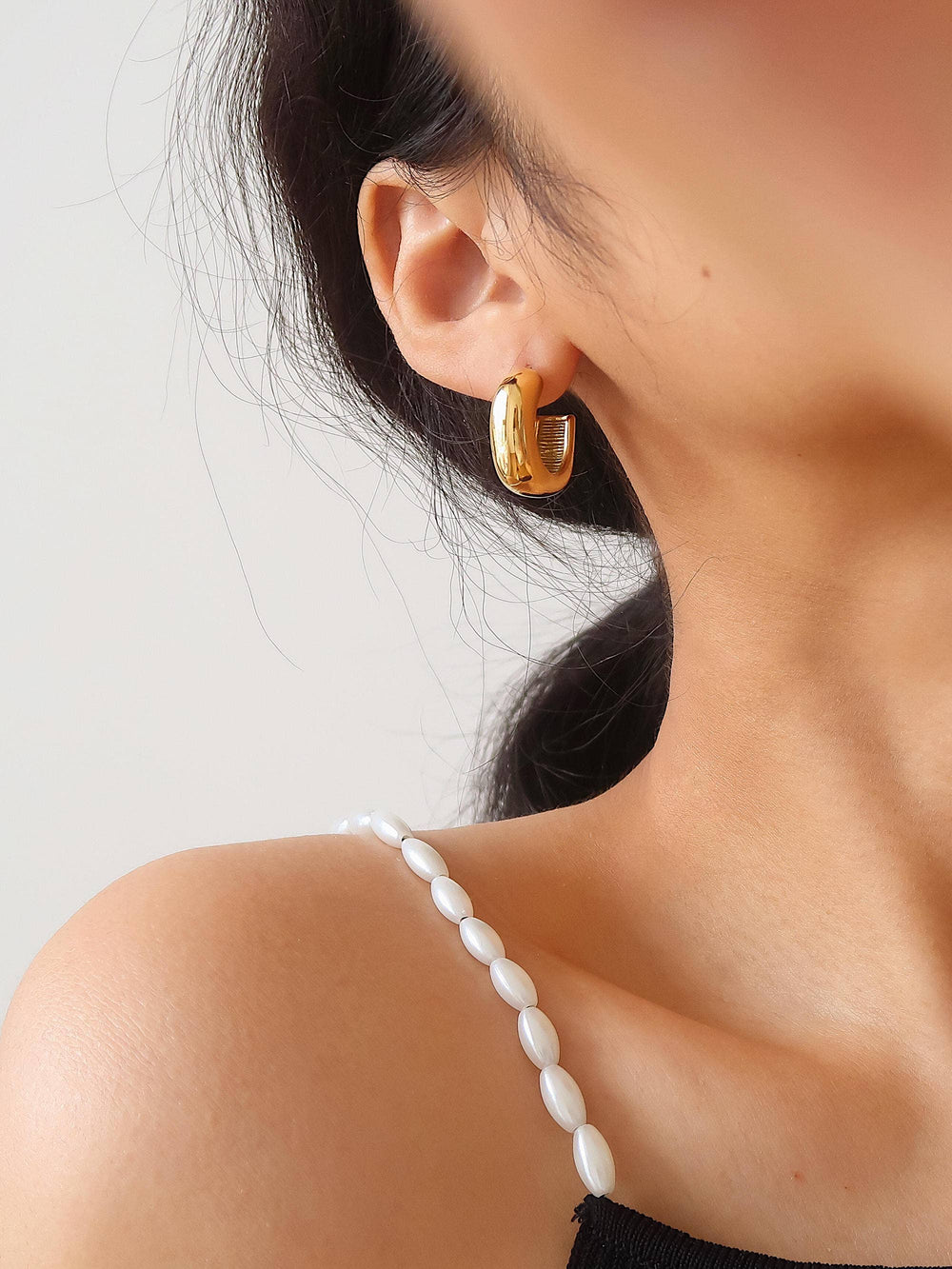 18K Gold Plated Non-Tarnish Classic C Hoop Earring