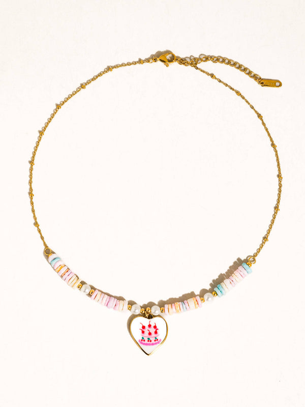 Mindy 18K Gold Non-Tarnish Boho Heart Shell Necklace
