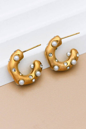 18K Gold Plated Waterproof Stainless Steel Hoop Earrings