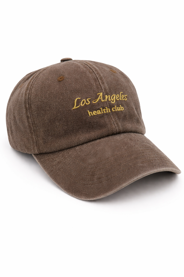 Los Angeles Health Club Baseball Cap in Washed Brown