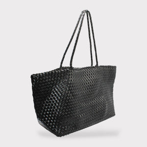 XL Leather Weaving Tote Bag 