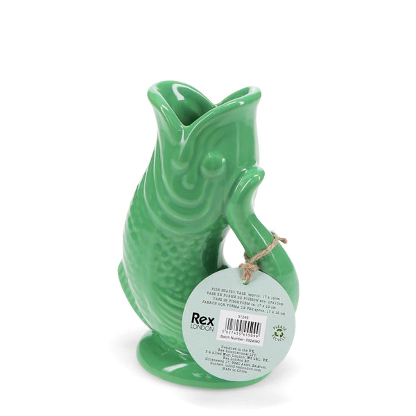 Ceramic fish vase - Green