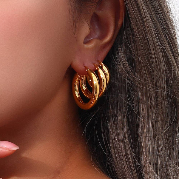 Classic Hoop Earrings – Gold & Silver 3 Sizes
