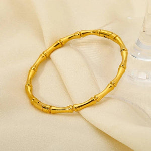 Bamboo Bangle Bracelet - Gold or Silver
