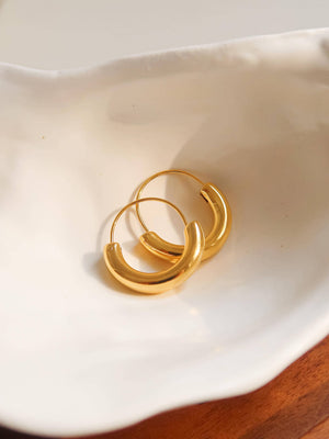 Gold Plated Non-Tarnish U-Shape Hoop Earring