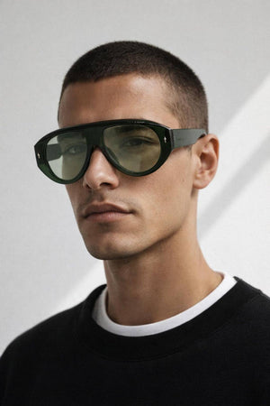 Oversized Bold Aviator Sunglasses in Green