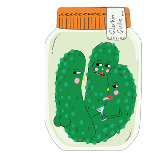 Gherkin Girlie- Die cut greeting card