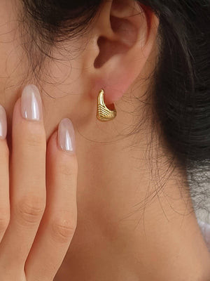 Non-Tarnish Textured Hoop Earrings