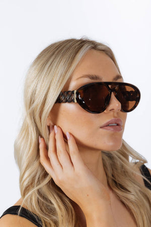 Chunky Aviator Sunglasses in Orange
