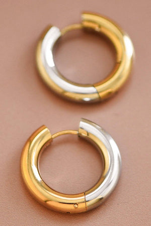 18K Gold Plated Waterproof Stainless Steel Hoop Earrings