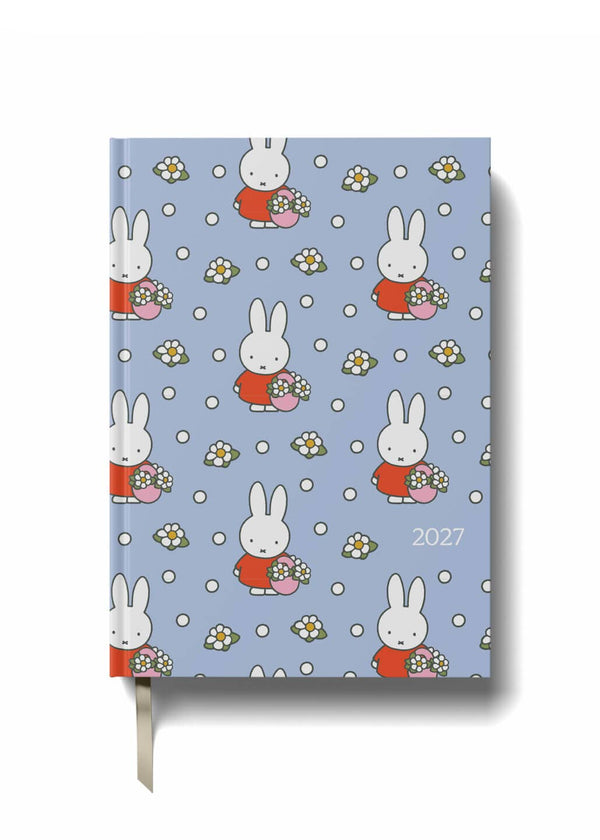 Miffy 2027 A5 Diary - Week-to-View - Blue Flowers
