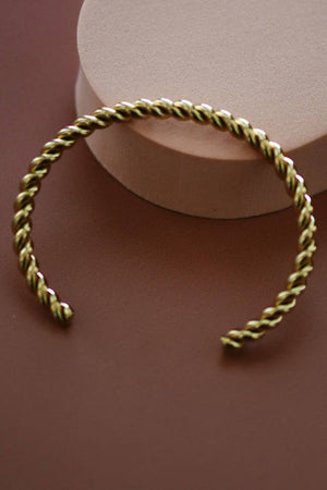 18K Gold Plated Waterproof Stainless Steel Cuff - 7204