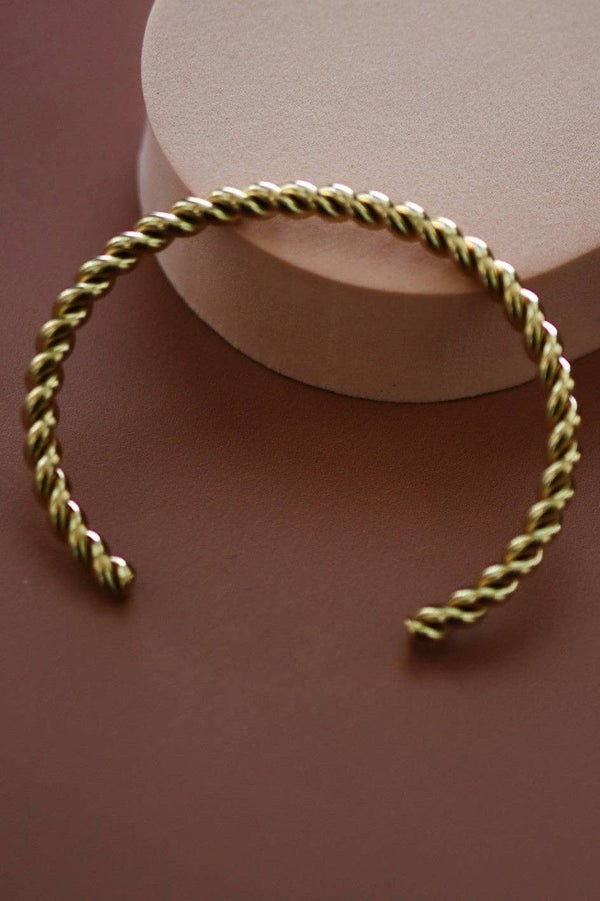18K Gold Plated Waterproof Stainless Steel Cuff - 7204