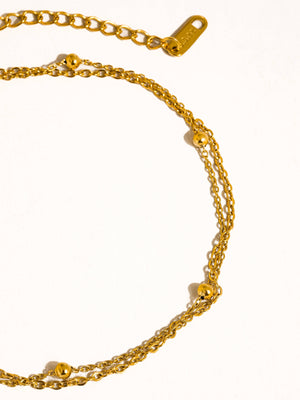 Pennie 18K Gold Non-Tarnish Layered Chain Anklets