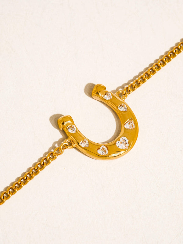 Gold Non-TarnishHorseshoe Chain Bracelet