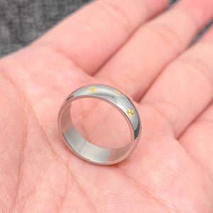 18K Gold Plated Stainless Steel Star Two Tone Ring