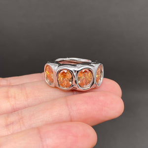 Zircon inlaid irregular 18K Gold Plated S.Steel Ring - FGS