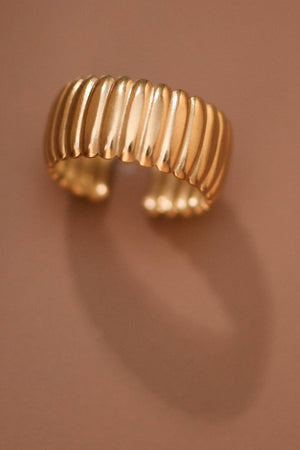 18K Gold Plated Waterproof Stainless Steel Ring - 7884