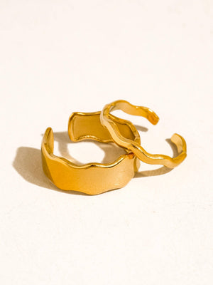Tracee 18K Gold Non-Tarnish Wave Open Rings