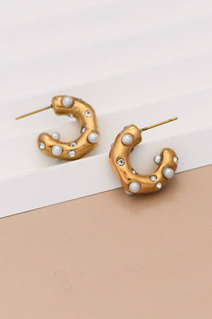 18K Gold Plated Waterproof Stainless Steel Hoop Earrings