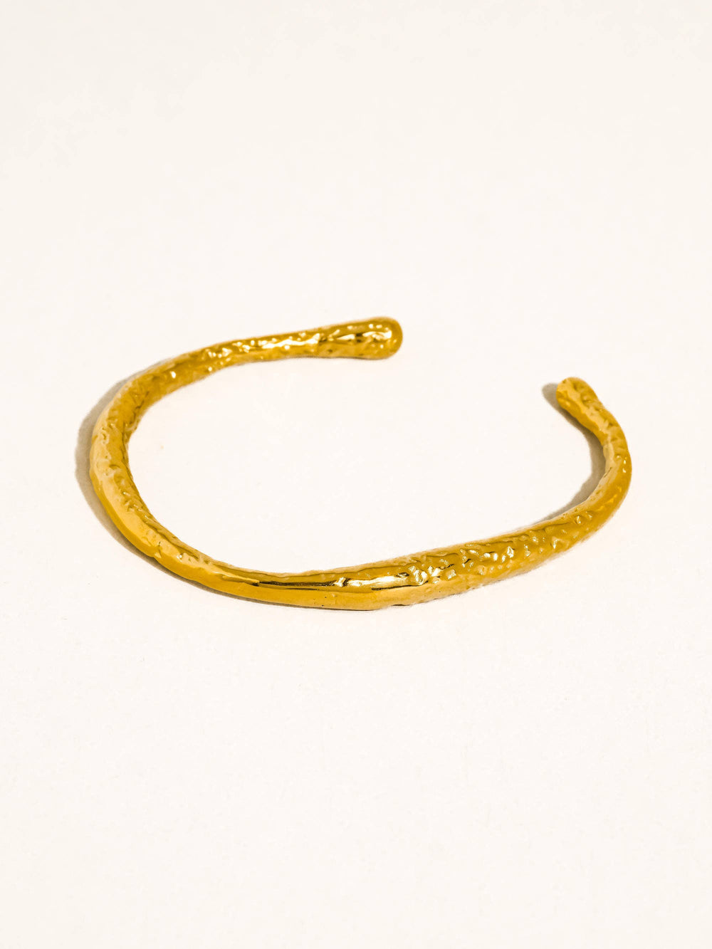 Gold Non-Tarnish Textured Open Cuff Bracelet