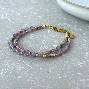 Tarnish Resistant Double Layer Beaded Bracelet