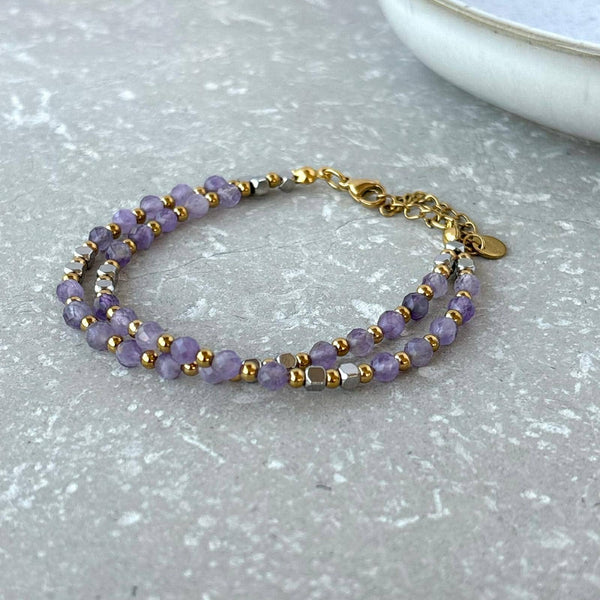 Tarnish Resistant Double Layer Beaded Bracelet