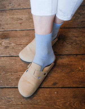 Classic Rib Socks in Powder Blue