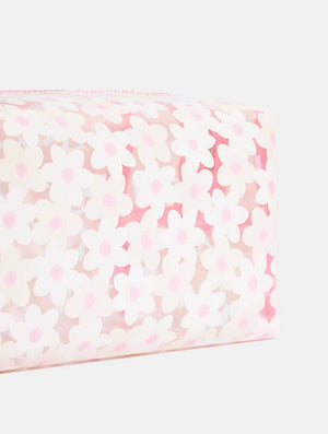 White Daisy Makeup Bag