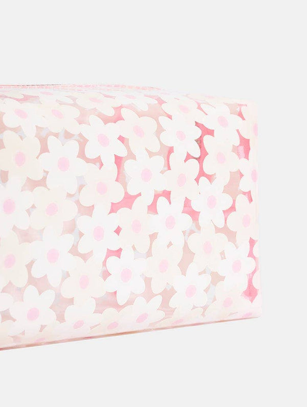 White Daisy Makeup Bag