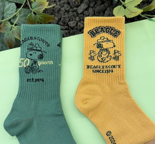 Peanuts Snoopy Scout 50th Celebtate Crew Ankle Socks-