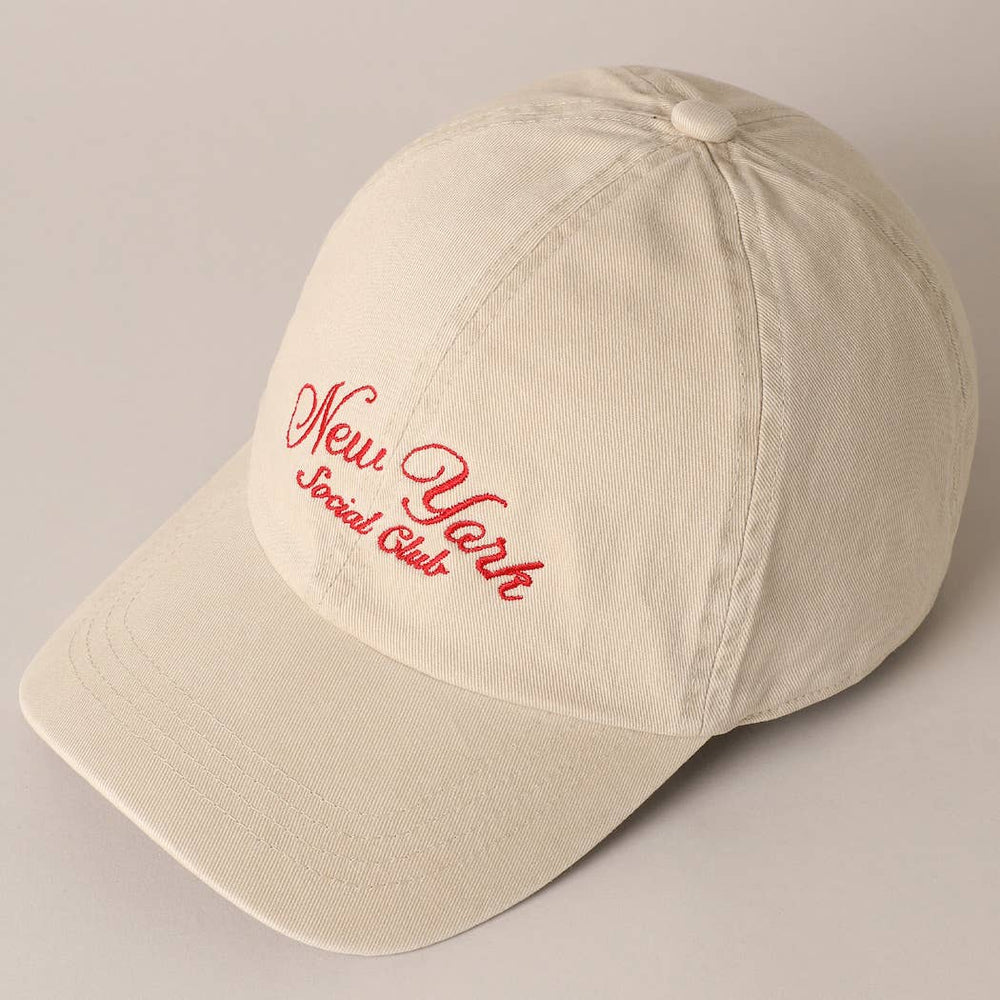 New York Social Club Text Embroidery Baseball Cap