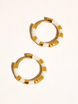 Avielle Gold Vintage Enamel Hoop Earring