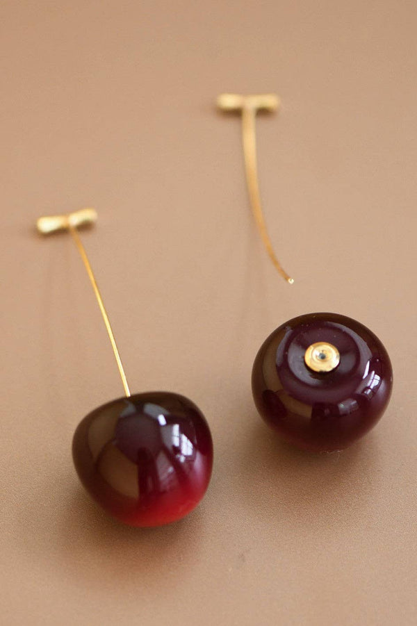 Waterproof Red Cherry Drop Earrings