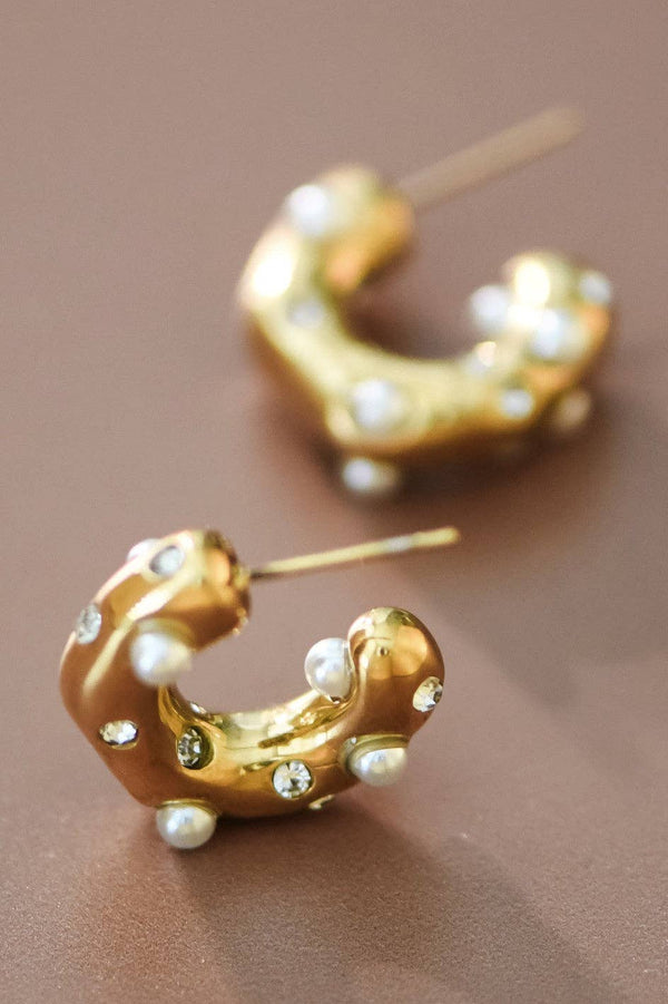 18K Gold Plated Waterproof Stainless Steel Hoop Earrings