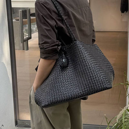 XL Woven leather bag