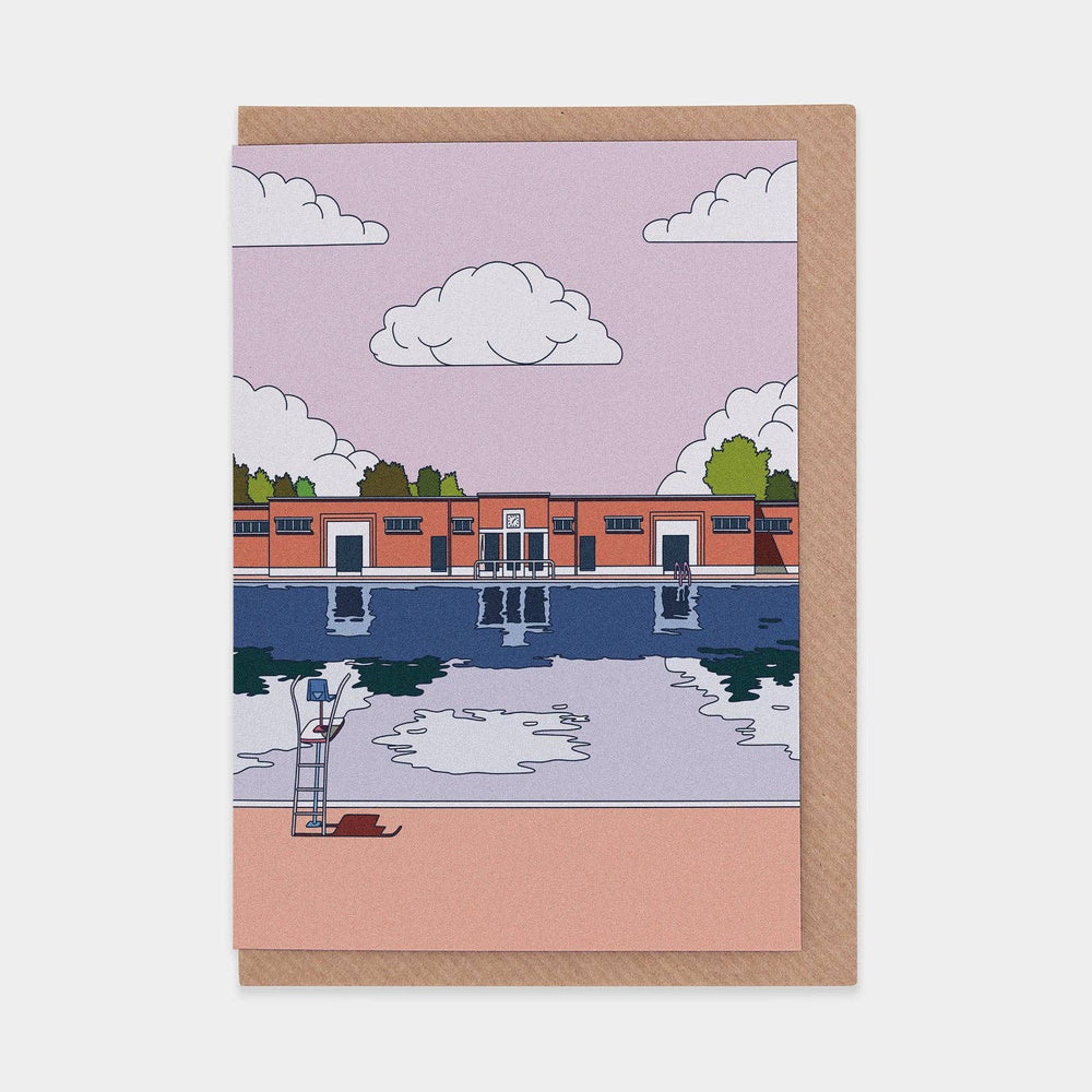 Ana Popescu Greetings Card – Brockwell Lido