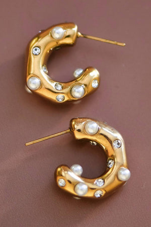 18K Gold Plated Waterproof Stainless Steel Hoop Earrings