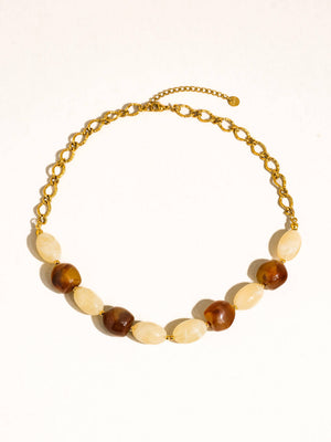 Palm 18K Gold Non-Tarnish Beaded Chain Necklace