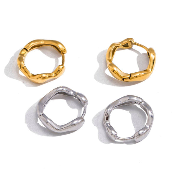 Wiggle Hoop Earrings - Gold or Silver